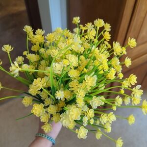 Foraineam 6 Bundles Yellow Daffodils Artificial Flowers Fake Plants Plastic